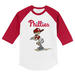 Philadelphia Phillies Tiny Turnip Youth Slugger 3/4-Sleeve Raglan T-Shirt - White/Red T-shirts