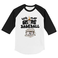 Chicago White Sox Tiny Turnip Youth Smores 3/4-Sleeve Raglan T-Shirt - White/Black T-shirts