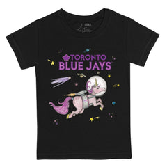 Toronto Blue Jays Tiny Turnip Youth Space Unicorn T-Shirt - Black T-shirts