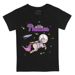Philadelphia Phillies Tiny Turnip Youth Space Unicorn T-Shirt - Black T-shirts