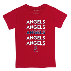 Los Angeles Angels Tiny Turnip Youth Stacked T-Shirt - Red T-shirts