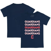 Cleveland Guardians Tiny Turnip Youth Stacked T-Shirt - Navy T-shirts