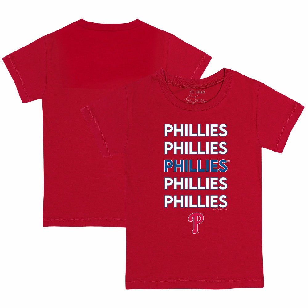 Philadelphia Phillies Tiny Turnip Youth Stacked T-Shirt - Red T-shirts