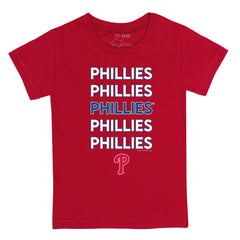 Philadelphia Phillies Tiny Turnip Youth Stacked T-Shirt - Red T-shirts