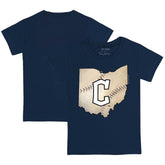 Cleveland Guardians Tiny Turnip Youth State Outline T-Shirt - Navy T-shirts