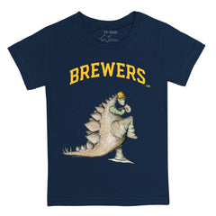 Milwaukee Brewers Tiny Turnip Youth Stega T-Shirt - Navy T-shirts