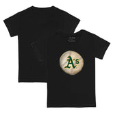 Athletics Tiny Turnip Youth Stitched Baseball T-Shirt - Black T-shirts