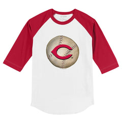 Cincinnati Reds Tiny Turnip Youth Stitched Baseball 3/4-Sleeve Raglan T-Shirt - White/Red T-shirts
