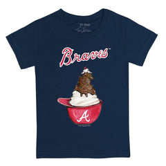 Atlanta Braves Tiny Turnip Youth Sundae Helmet T-Shirt - Navy T-shirts