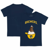 Milwaukee Brewers Tiny Turnip Youth Sundae Helmet T-Shirt - Navy T-shirts