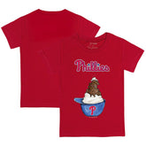 Philadelphia Phillies Tiny Turnip Youth Sundae Helmet T-Shirt - Red T-shirts