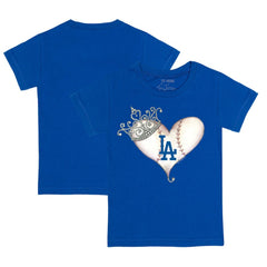 Los Angeles Dodgers Tiny Turnip Youth Tiara Heart T-Shirt - Royal T-shirts