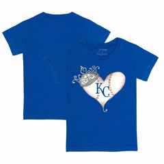 Kansas City Royals Tiny Turnip Youth Tiara Heart T-Shirt - Royal T-shirts