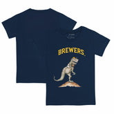 Milwaukee Brewers Tiny Turnip Youth TT Rex T-Shirt - Navy T-shirts
