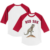 Boston Red Sox Tiny Turnip Youth TT Rex 3/4-Sleeve Raglan T-Shirt - White/Red T-shirts