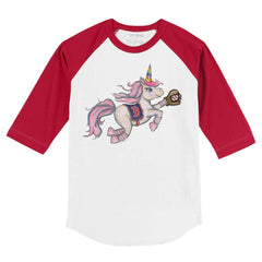 Boston Red Sox Tiny Turnip Youth Unicorn 3/4-Sleeve Raglan T-Shirt - White/Red T-shirts