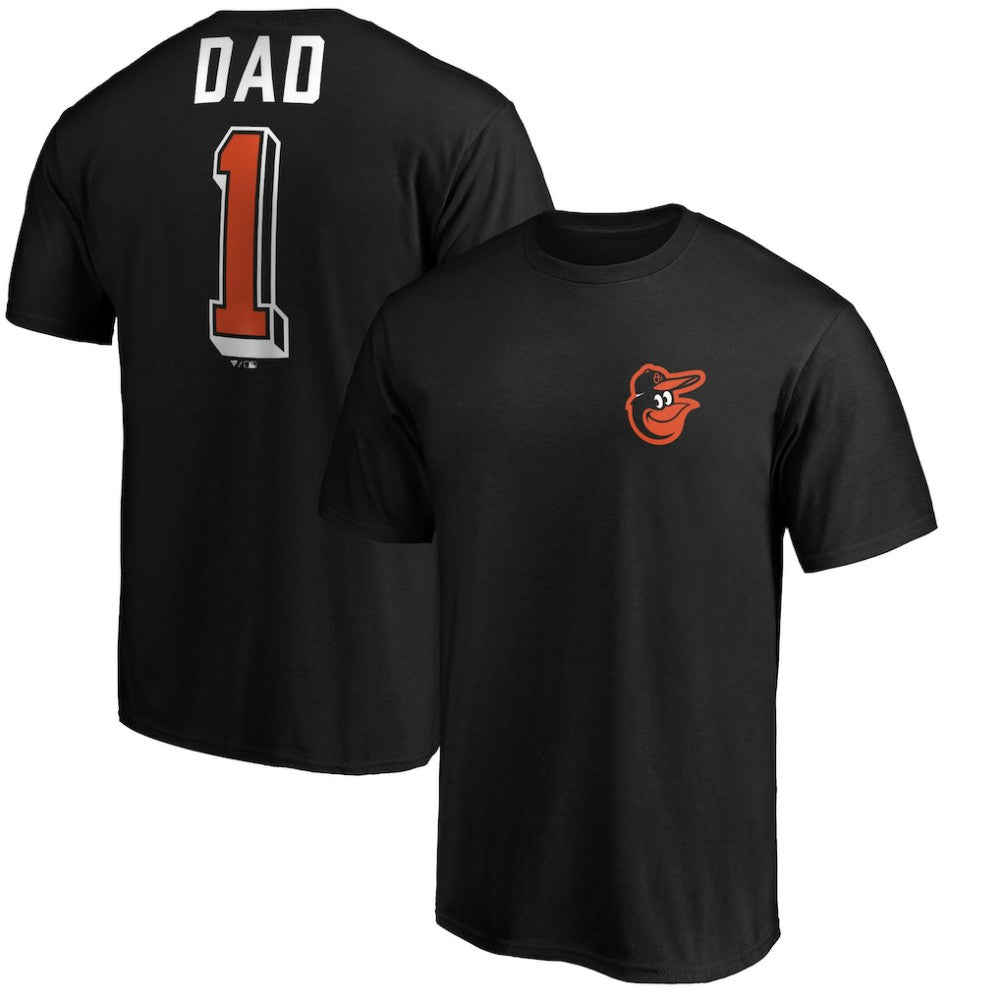 Baltimore Orioles Number One Dad T-Shirt - Black T-shirts