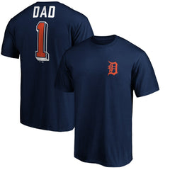 Detroit Tigers Number One Dad T-Shirt - Navy T-shirts