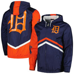 Detroit Tigers Mitchell & Ness Undeniable Full-Zip Hoodie Windbreaker Jacket - Navy Jackets