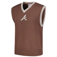 Atlanta Braves PLEASURES Knit V-Neck Pullover Sweater Vest - Brown Pullover
