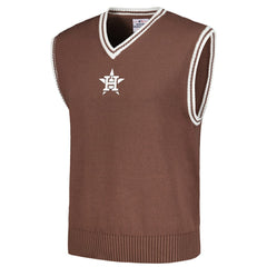 Houston Astros PLEASURES Knit V-Neck Pullover Sweater Vest - Brown Pullover