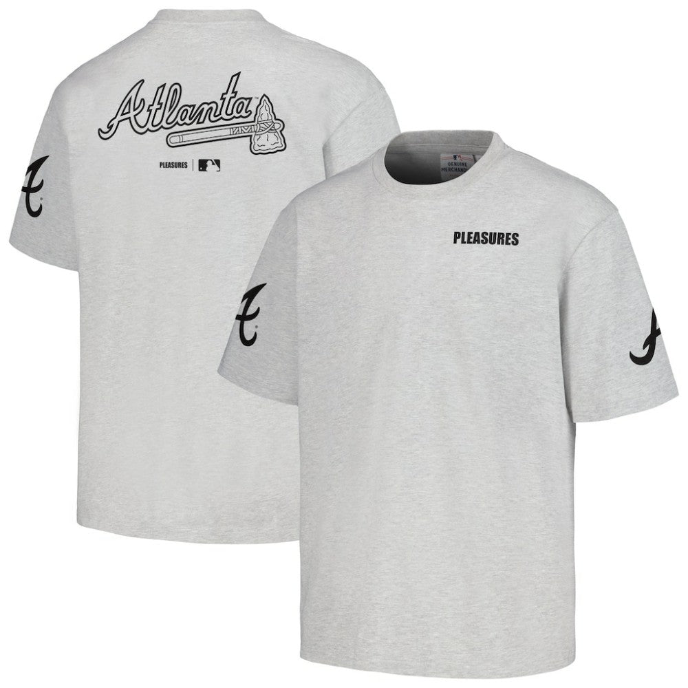 Atlanta Braves PLEASURES Team T-Shirt - Gray T-shirts