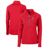 Cleveland Guardians Cutter & Buck Women's Americana Logo Adapt Eco Knit Stretch Recycled Half-Zip Pullover Top - Red Pullover