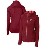 Pittsburgh Pirates Cutter & Buck Women's Americana Logo Mainsail Sweater-Knit Full-Zip Hoodie - Cardinal Hoodies