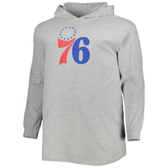 Philadelphia 76ers Big & Tall Pullover Hoodie Heather Gray