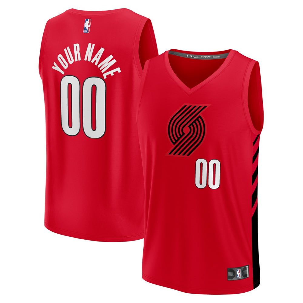 NBA Portland Trail Blazers Fast Break Custom Replica Jersey - Red - Statement Edition