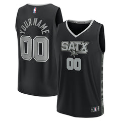 NBA San Antonio Spurs Fast Break Custom Replica Jersey - Black - Statement Edition