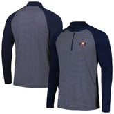 Houston Astros Levelwear Charter Striped Raglan Quarter-Zip Top - Navy Tops