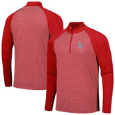 St. Louis Cardinals Levelwear Charter Striped Raglan Quarter-Zip Top - Red Tops
