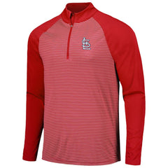 St. Louis Cardinals Levelwear Charter Striped Raglan Quarter-Zip Top - Red Tops
