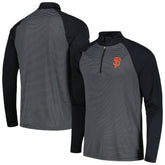 San Francisco Giants Levelwear Charter Striped Raglan Quarter-Zip Top - Black Tops