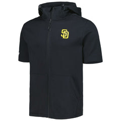 San Diego Padres Levelwear Recruit Full-Zip Short Sleeve Hoodie - Black Hoodies