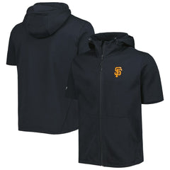 San Francisco Giants Levelwear Recruit Full-Zip Short Sleeve Hoodie - Black Hoodies