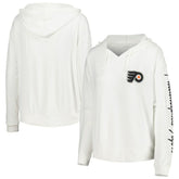 NHL Philadelphia Flyers Concepts Sport Women's Accord Hacci Long Sleeve Hoodie Top - White
