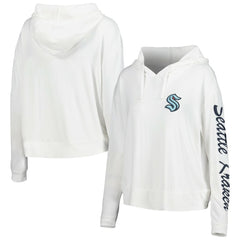 NHL Seattle Kraken Concepts Sport Women's Accord Hacci Long Sleeve Hoodie Top - Cream