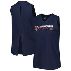 Minnesota Twins Levelwear Women's Paisley Chase V-Neck Tank Top - Navy Tanks