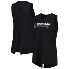 Colorado Rockies Levelwear Women's Paisley Chase V-Neck Tank Top - Black Tanks