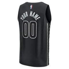 Brooklyn Nets Youth Fast Break Replica Custom Jersey Statement Edition Black