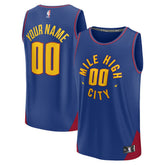 Denver Nuggets Youth Fast Break Replica Custom Jersey Statement Editi- Blue