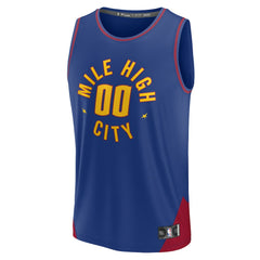 Denver Nuggets Youth Fast Break Replica Custom Jersey Statement Editi- Blue