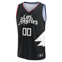 LA Clippers Youth Fast Break Replica Custom Jersey Statement Edition Black