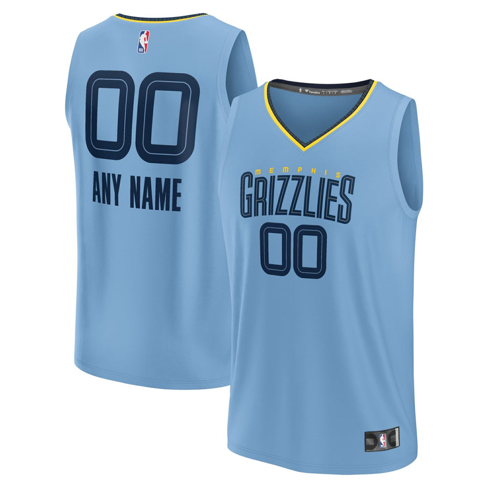 NBA Memphis Grizzlies Youth Fast Break Replica Custom Jersey - Statement Edition - Light Blue