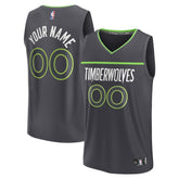 NBA Minnesota Timberwolves Youth Custom Fast Break Jersey - Statement Edition - Black