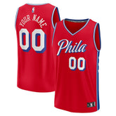 NBA Philadelphia 76ers Youth Fast Break Replica Custom Jersey - Statement Edition - Red