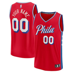 NBA Philadelphia 76ers Youth Fast Break Replica Custom Jersey - Statement Edition - Red