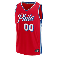 NBA Philadelphia 76ers Youth Fast Break Replica Custom Jersey - Statement Edition - Red